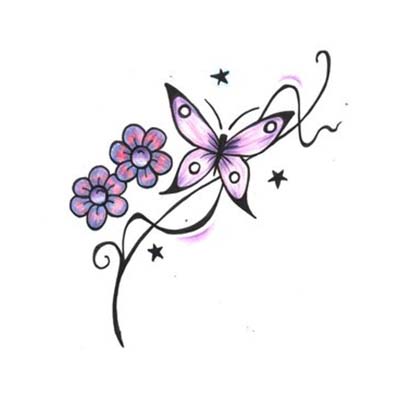 Cute Butterfly On Lower Back Design Water Transfer Temporary Tattoo(fake Tattoo) Stickers NO.11065